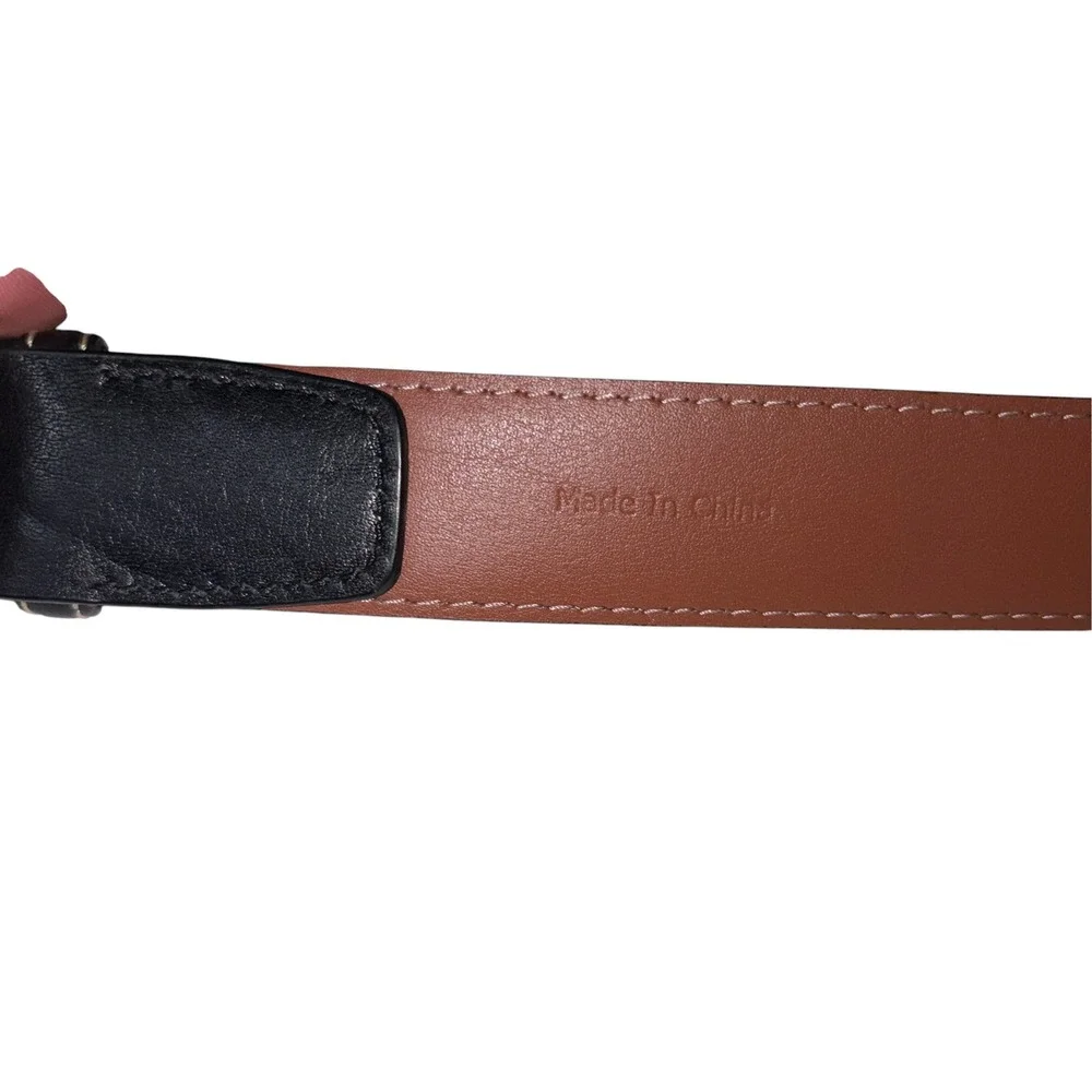 Johnston & Murphy Belt Mens Leather Classic Excellent Stitching 34 Black